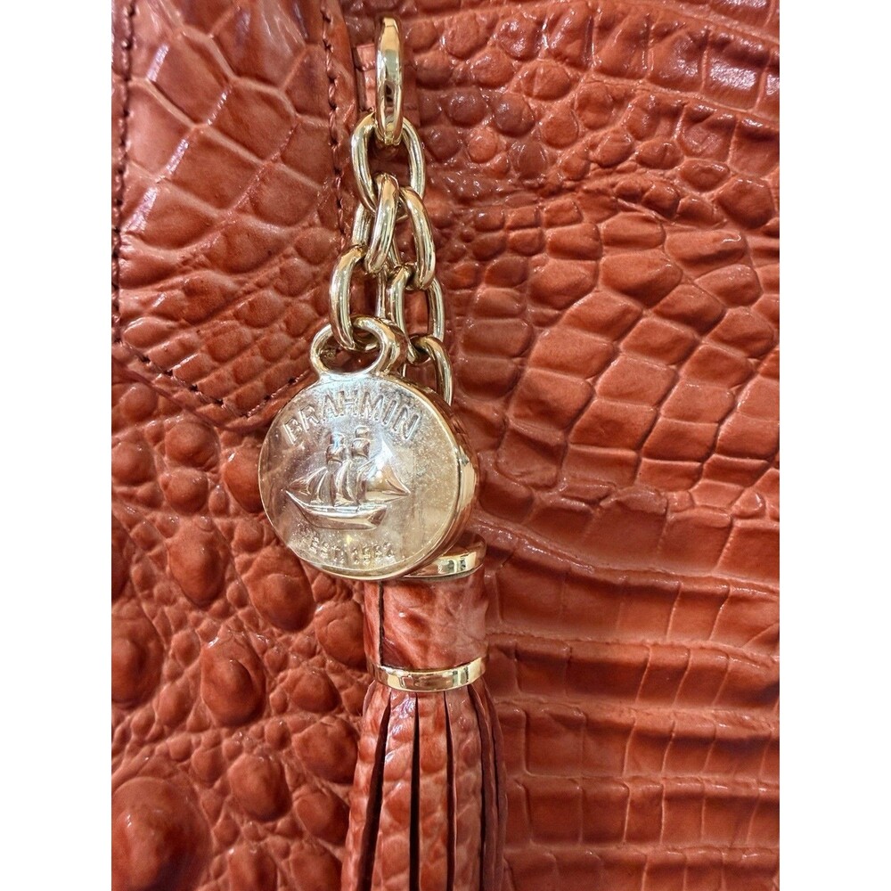 Brahmin Medium Asher Tote Leather Shoulder Bag‎ Pecan Melbourne Croc-Embossed - Picture 5 of 16